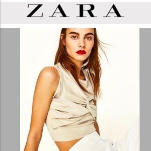 NWOT Zara Faux Suede Crop Top